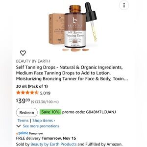 Beauty by Earth Self Tanning Drops